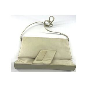 Vintage Y2K Green Mountain Purse Ivory Cream Snap Closure Retro Shoulder Bag 90s